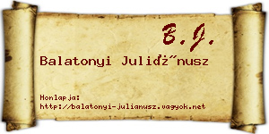 Balatonyi Juliánusz névjegykártya
